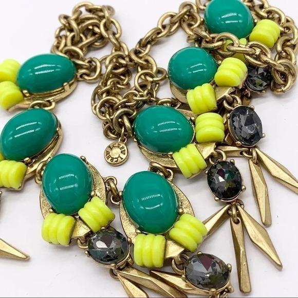 J. Crew Green & Yellow Dangle Necklace - Picture 2 of 3